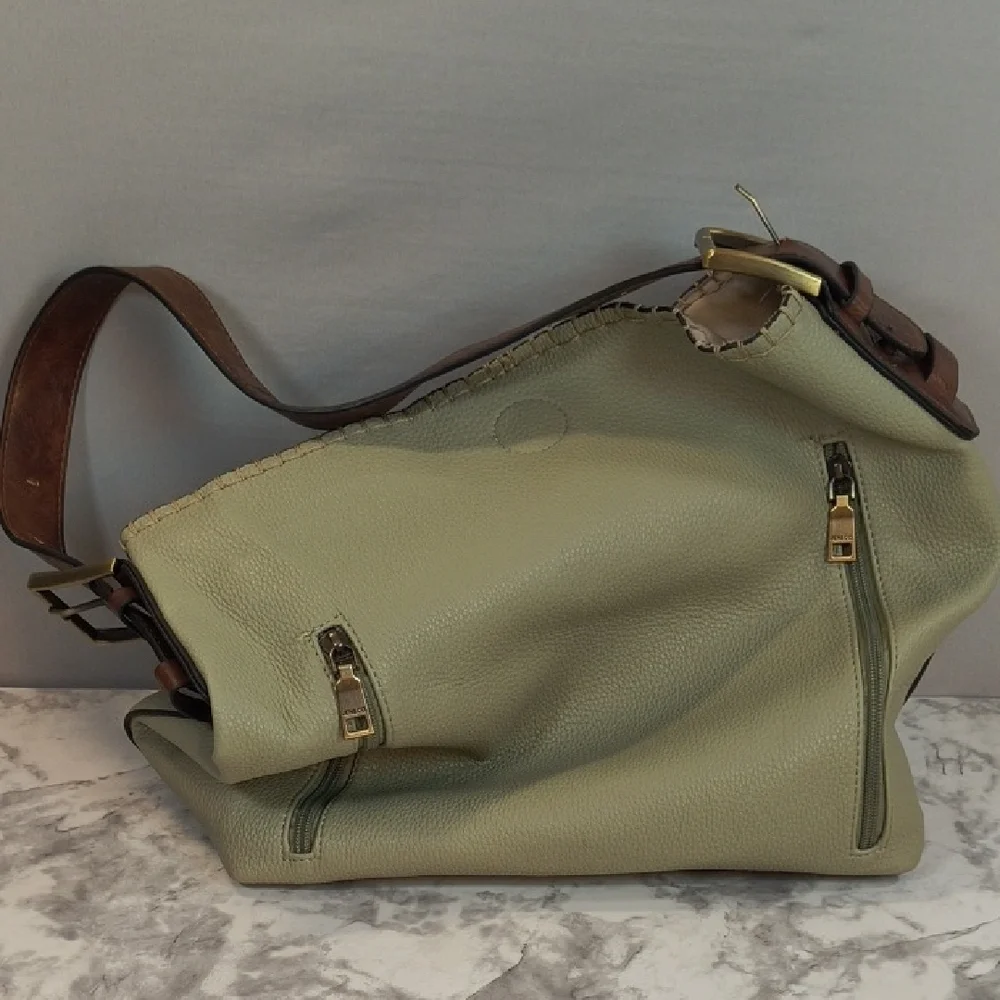 Jen&Co Women's Light Green Alexa Vegan Hobo Bag